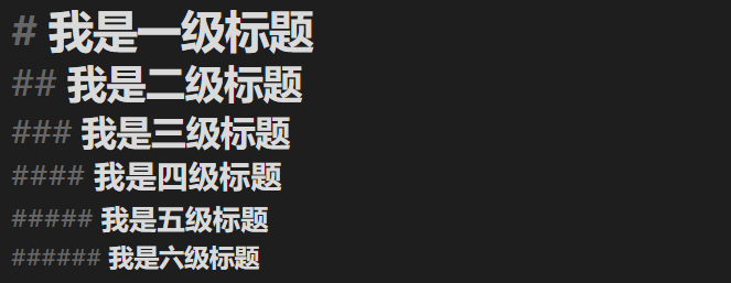 markdown各级标题